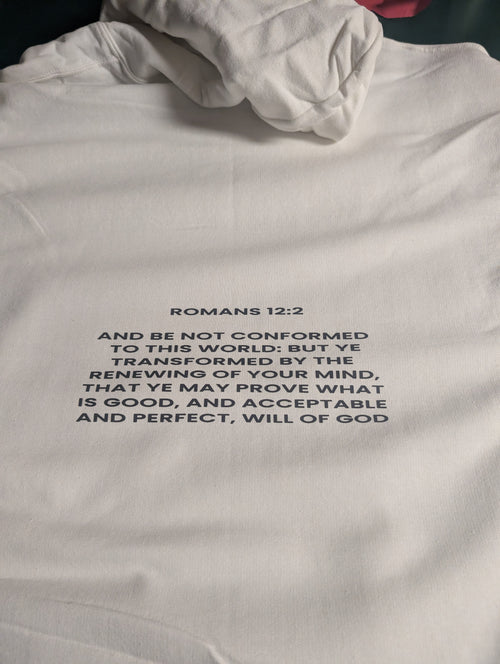 WHITE PULLOVER SWEATSHIRT "Who does the world see?"