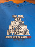 Royal Blue  Short  Sleeve T-shirt "All Must Bow At The Name Of Jesus"